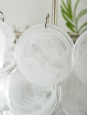 White Glass Disc Chandelier