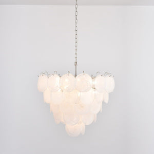 White Glass Disc Chandelier