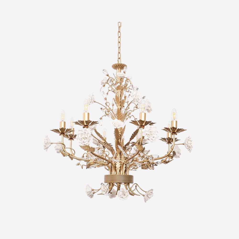 White Rose Crystal Chandelier
