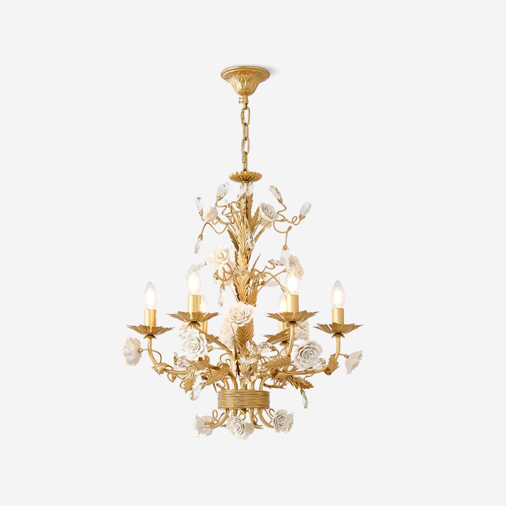 White Rose Crystal Chandelier - Docos