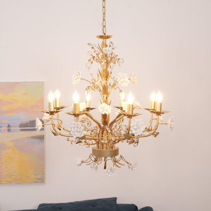 White Rose Crystal Chandelier – detail 12