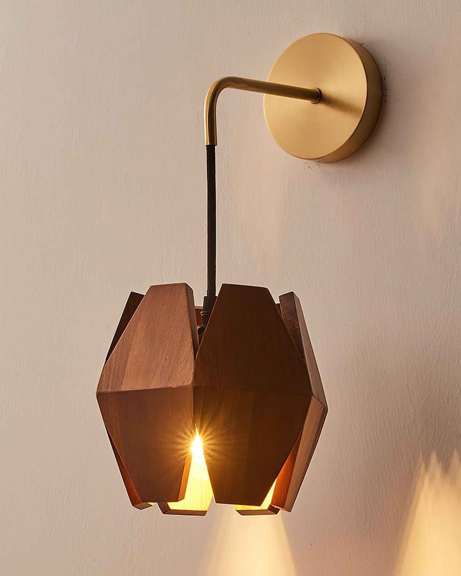 Wood Astris Plug In Wall Lamp