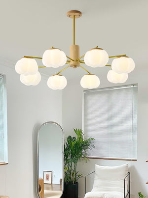 Wooden Cotton Balls Chandelier