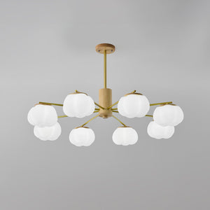 Wooden Cotton Balls Chandelier