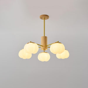 Wooden Cotton Balls Chandelier