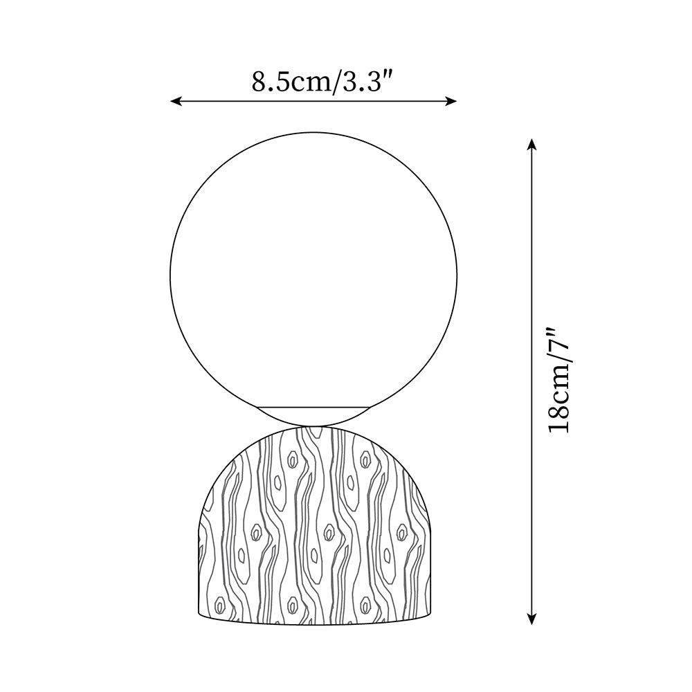 Wood Knuckle Table Lamp 4.7″- 8.2″