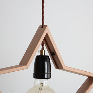 Wood Star Pendant Lamp 14.1″- 13.3″ - Docos
