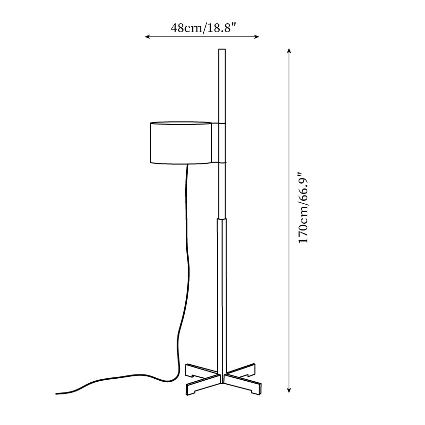 Wood Tmm Floor Lamp 23.6″- 63″