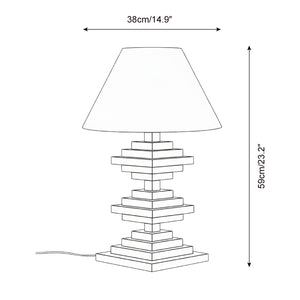 Wooden Tower Table Lamp