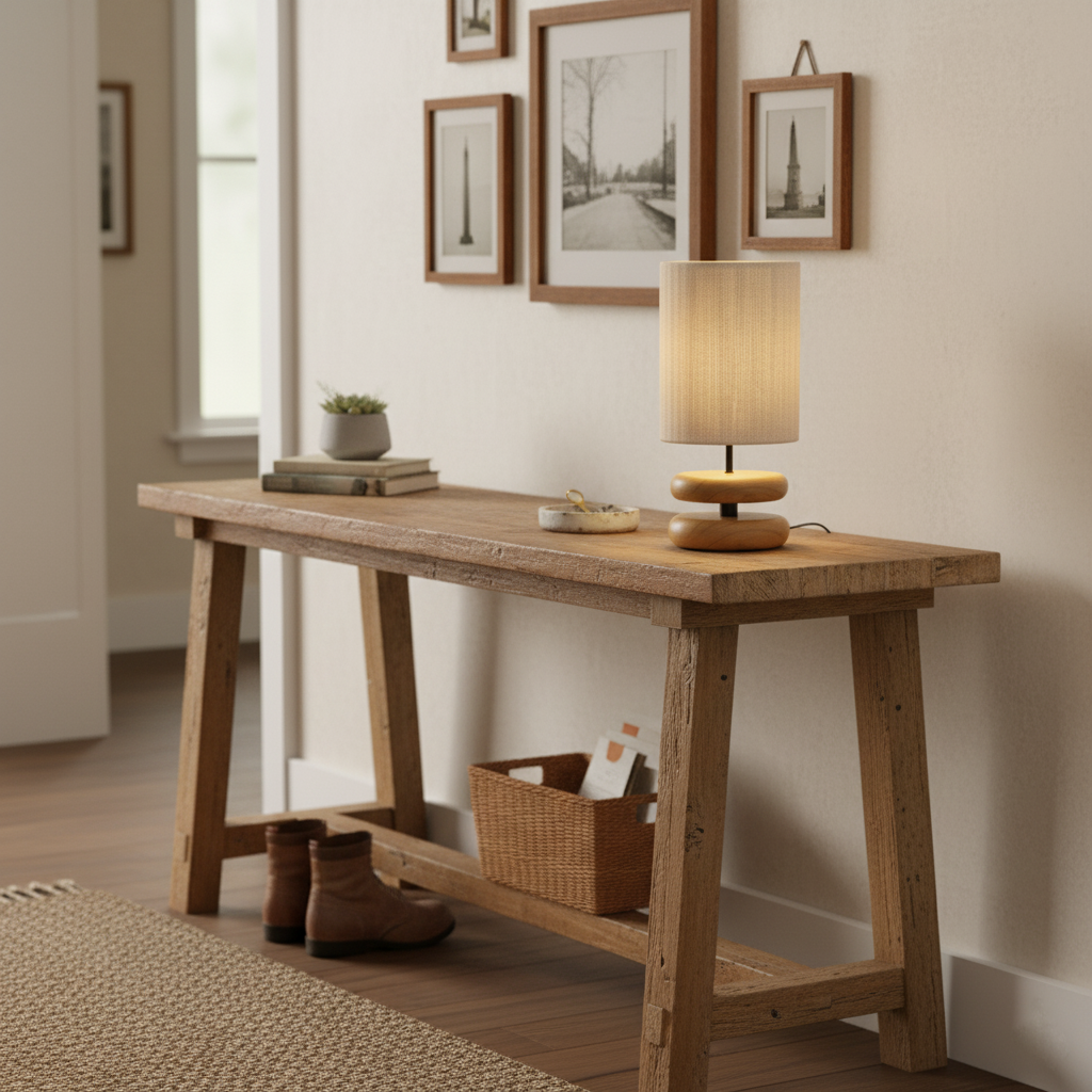 Wooden Modern Bedroom Table Lamp