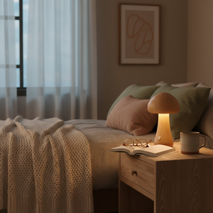 Wooden Mushroom Table Lamp