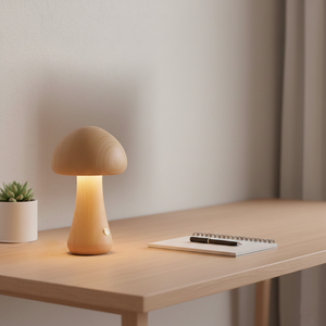 Wooden Mushroom Table Lamp