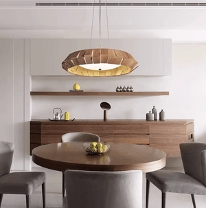 Wooden Patchwork Ring Chandelier