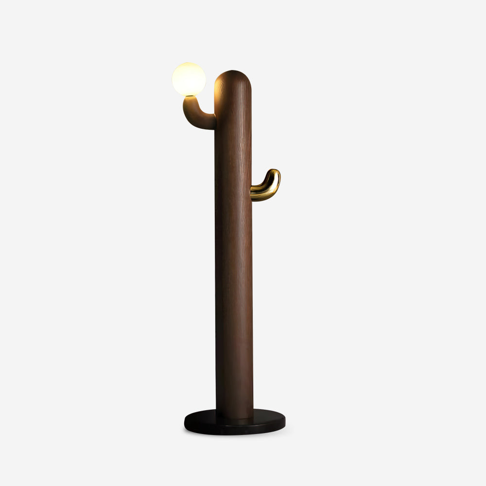 Kaktus-Stehlampe aus Holz