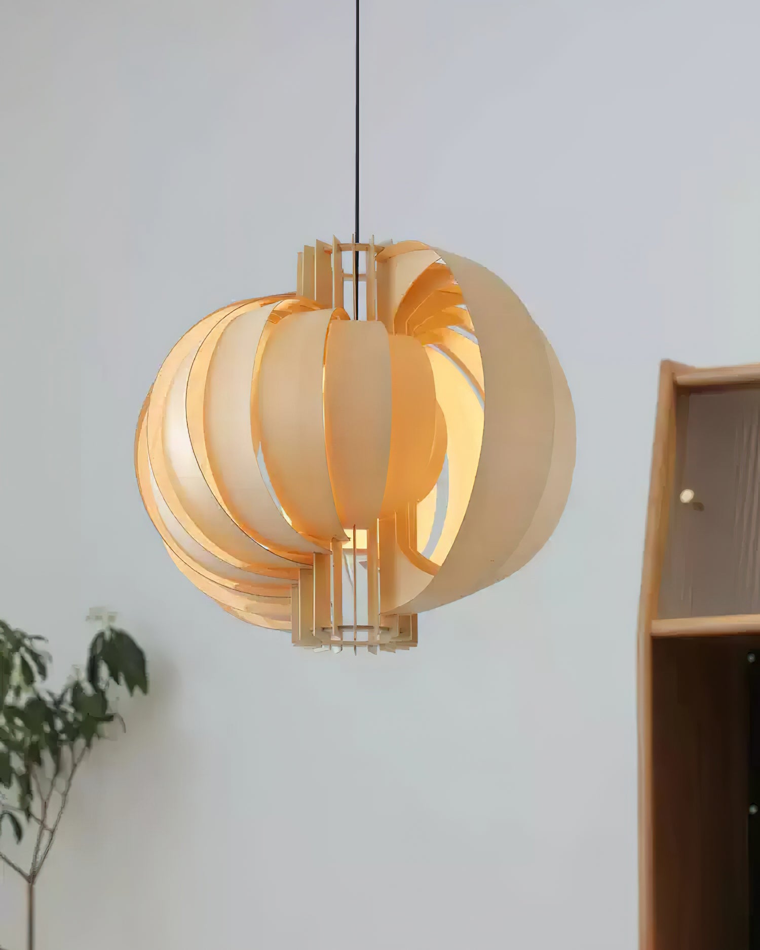 Wooden Lantern Pendant Lamp