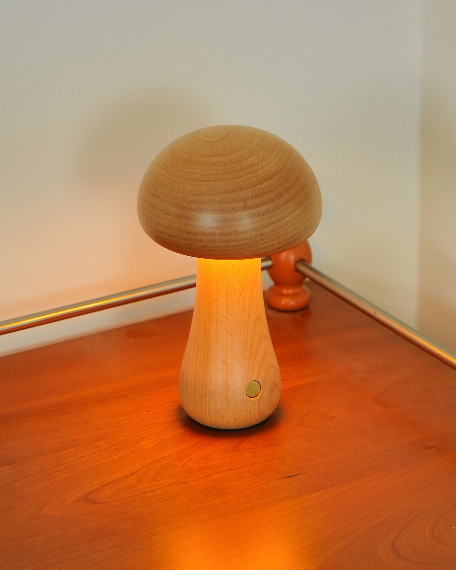 Wooden Mushroom Table Lamp 3.9″- 6.5″