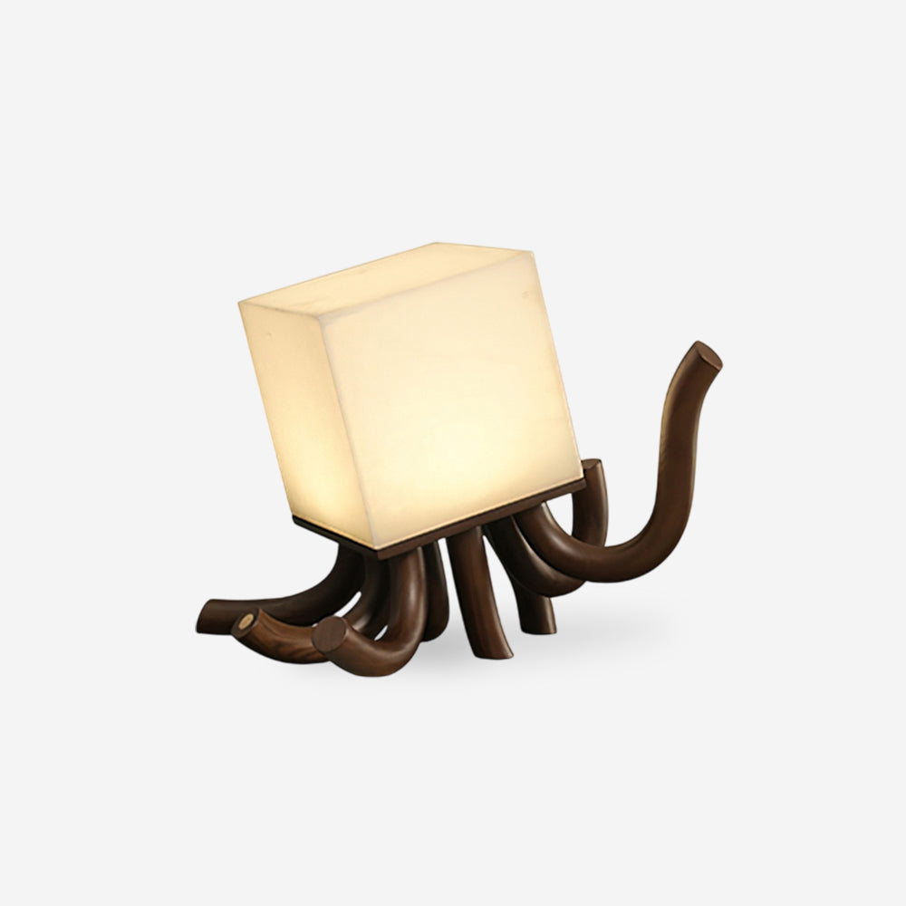 Wooden Octopus Table Lamp