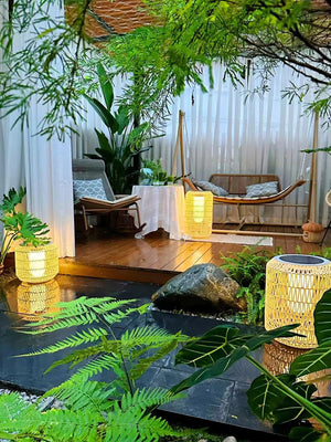 Woven Rattan Outdoor Lamp