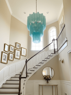 Yellow Glass Tube Chandelier