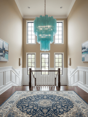 Yellow Glass Tube Chandelier