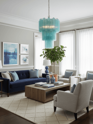 Yellow Glass Tube Chandelier