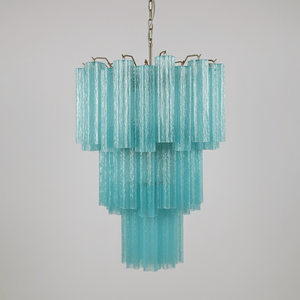 Yellow Glass Tube Chandelier