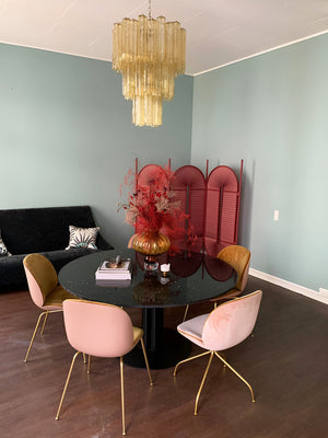 Yellow Glass Tube Chandelier