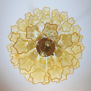 Yellow Glass Tube Chandelier