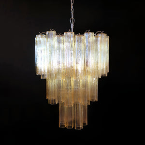 Yellow Glass Tube Chandelier
