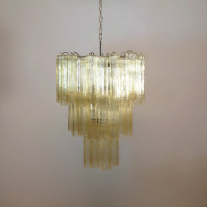 Yellow Glass Tube Chandelier