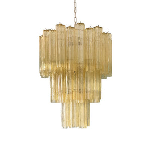 Yellow Glass Tube Chandelier