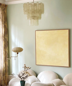 Yellow Glass Tube Chandelier