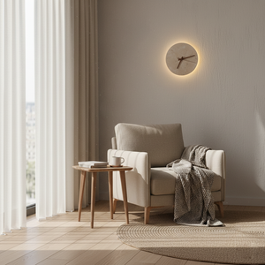 Zegary Travertine Clock Wall Lamp