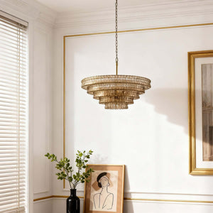 Ghiaccio Layered Glass Chandelier