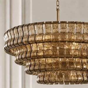 Ghiaccio Layered Glass Chandelier