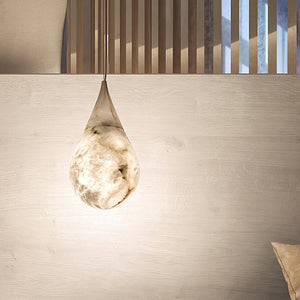 Alabaster Raindrop Pendant Light