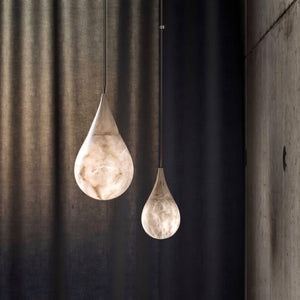 Alabaster Raindrop Pendant Light