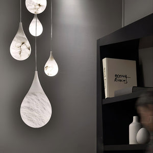 Alabaster Raindrop Pendant Light