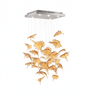 Multicolor Crystal Maple Leaf Chandelier