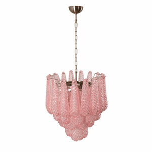 Pink Glass Droplet Chandelier