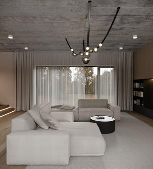 Orvyn Leather Arc Chandelier